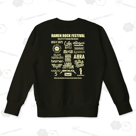 【背面】ラーメンロックフェスティバル【パロディー商品】文字クリームイエロー