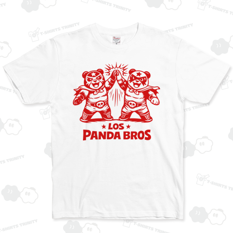 【パンダ・ルチャ】パンダルチャ・ブラザース【プロレス・ルチャリブレ・覆面パンダ】文字レッド