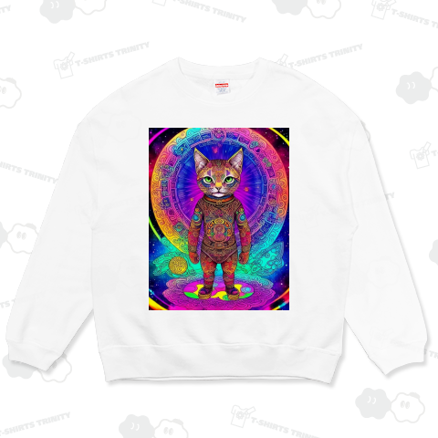 猫 曼荼羅 Tシャツ サイケデリック ネコ アニマル グッズ 瞑想 ヨガ ヒーリング