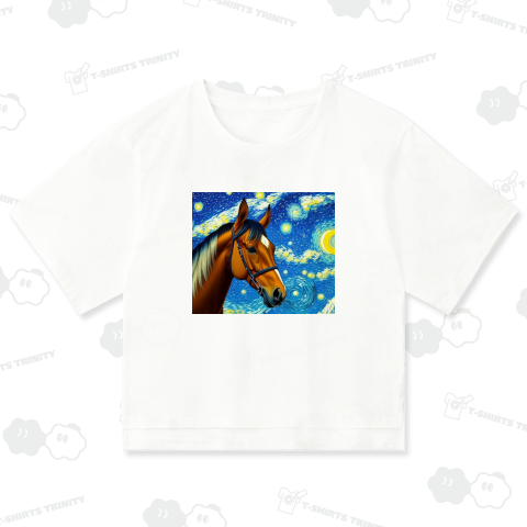 サラブレッド 星月夜 ゴッホ風 乗馬 競馬 グッズ 馬