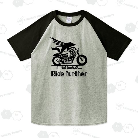 レブルに乗るオオカミさん ラグランTシャツ(5.6オンス)