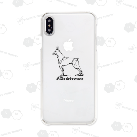 手書きのドーベルマンの線画