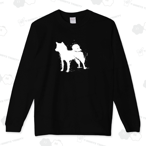 墨絵の柴犬-白