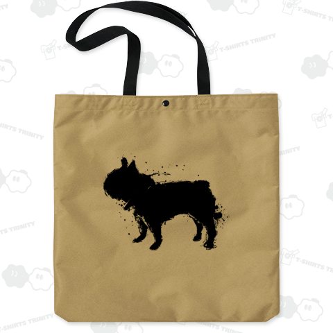 フレンチブルドッグの墨絵シルエット