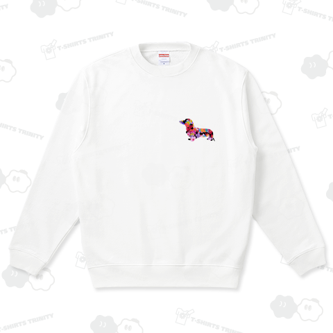 花柄ミニチュアダックスフンドの左胸マーク