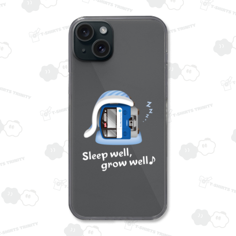 青い電車「 寝る子は育つ 」 文字色 : 白 ver.