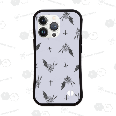 薔薇を吸う蝙蝠(総柄/グレー)