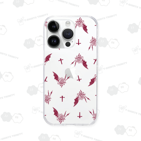 薔薇を吸う蝙蝠(総柄/レッド)