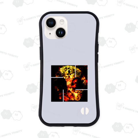 右万字に柄ー004 家紋 卍 ドクロ 髑髏