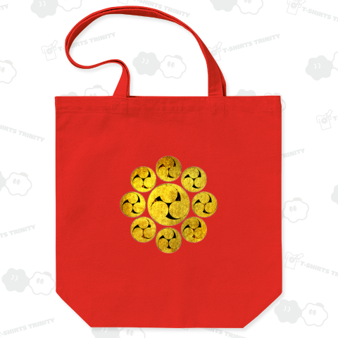 【武将:上杉謙信】ゴールド柄 家紋 九曜巴ー001 金箔柄