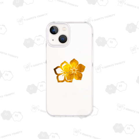 家紋 比翼桔梗(陰陽桔梗) -01 金箔フェイク柄 カスタマイズ可能