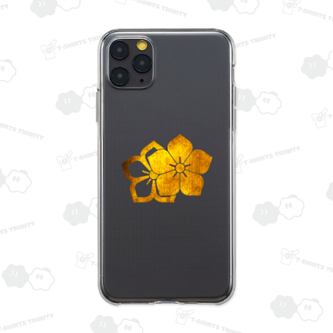 家紋 比翼桔梗(陰陽桔梗) -01 金箔フェイク柄 カスタマイズ可能