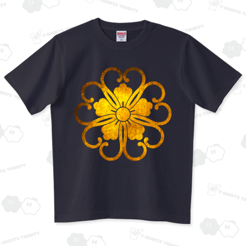 家紋 蔓唐花桜 -01 金箔フェイク柄 カスタマイズ可能