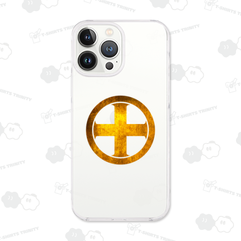 家紋 丸に変わり十文字 -01 金箔フェイク柄 カスタマイズ可能