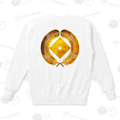 【背面】 家紋 抱鷹の羽に釘抜 -02 金箔フェイク柄 カスタマイズ可能