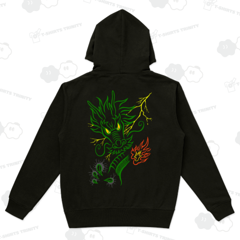 【バックプリント】龍を中華風で