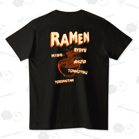 【バックプリント】ホラーデザインチックなラーメン