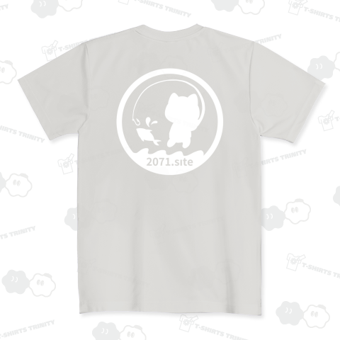(バックプリント)釣れない猫ロゴ(白) ドライTシャツ(4.4オンス)
