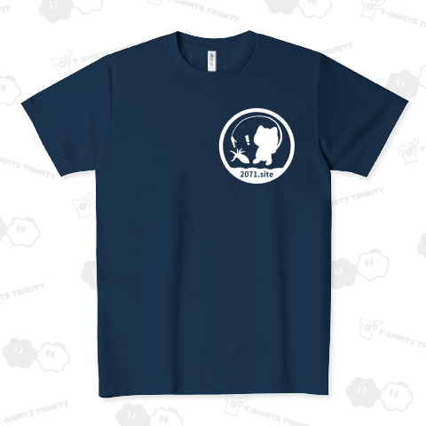 釣れない猫のエギングロゴ(白) ドライTシャツ(4.4オンス)