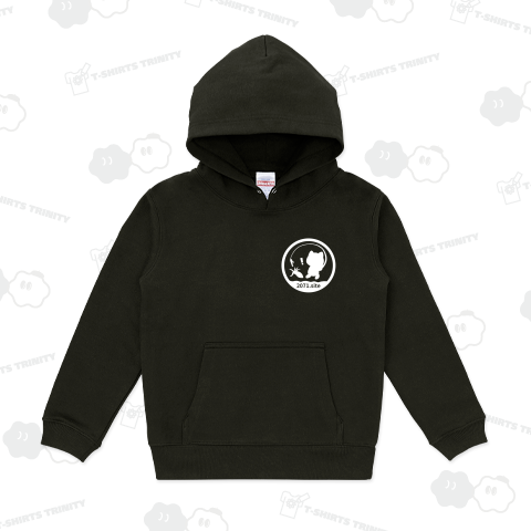 釣れない猫のエギングロゴ(白) キッズパーカー (10オンス)