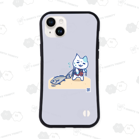 オオニベを引きずる猫
