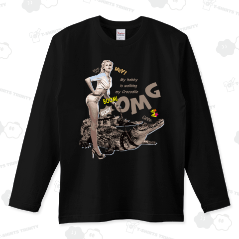 ワニと散歩する60'sガール_E