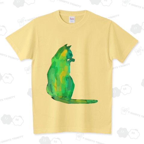 アートなエメラルドキャットTシャツ