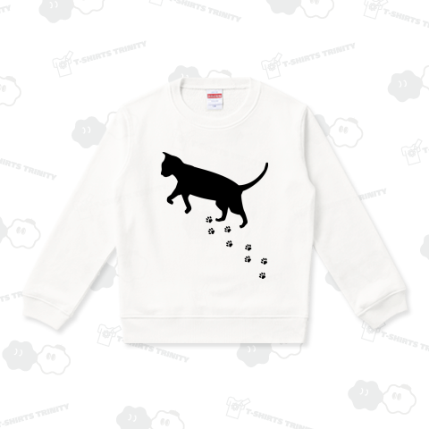 猫と足跡のシルエット