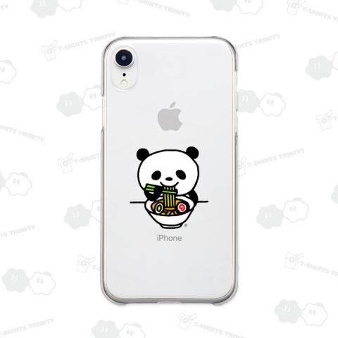 ラーメンを食べるパンダさん