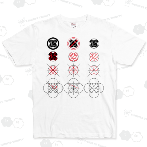 丸に違い鷹の羽の作図