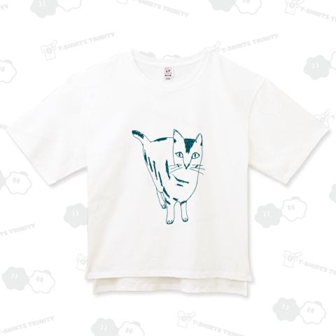 ネコ好き集合!ネコデザイン「上目つかいで」(Tシャツ・ロングTシャツ・スウェット・パーカー・ETC)