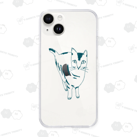 ネコ好き集合!ネコデザイン「上目つかいで」(Tシャツ・ロングTシャツ・スウェット・パーカー・ETC)