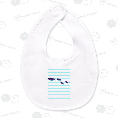 だまし絵ボーダーデザイン「魚の親子」