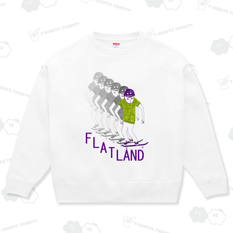 スケーターデザインTシャツ「FLATLAND」