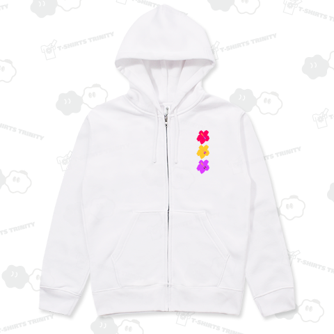 ハイビスカスの花のデザインTシャツ/ハワイ フラダンス 花 ハイビスカス アロハ フラ トロピカル 手描き オリジナル グッズ Tシャツ ハンドメイド調 チーム ダンス グループ おそろい ペアルック