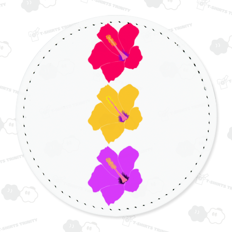 ハイビスカスの花のデザインTシャツ/ハワイ フラダンス 花 ハイビスカス アロハ フラ トロピカル 手描き オリジナル グッズ Tシャツ ハンドメイド調 チーム ダンス グループ おそろい ペアルック