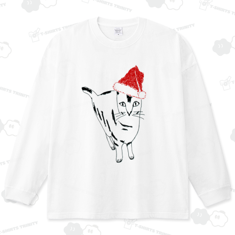 クリスマスTシャツ@サンタクロースなネコ
