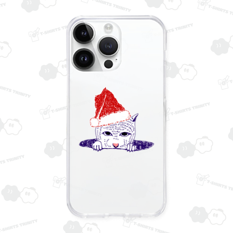 クリスマスTシャツ@サンタクロースなネコ