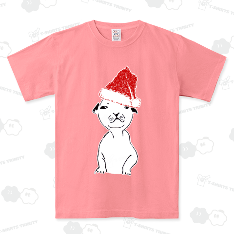 クリスマスTシャツ@サンタクロースなイヌ