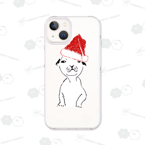 クリスマスTシャツ@サンタクロースなイヌ