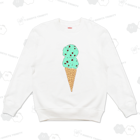 この春おすすめ!スイーツデザイン「チョコミントアイスダブルで<文字なしです>」*レディースTシャツ特集に掲載されましたあ!