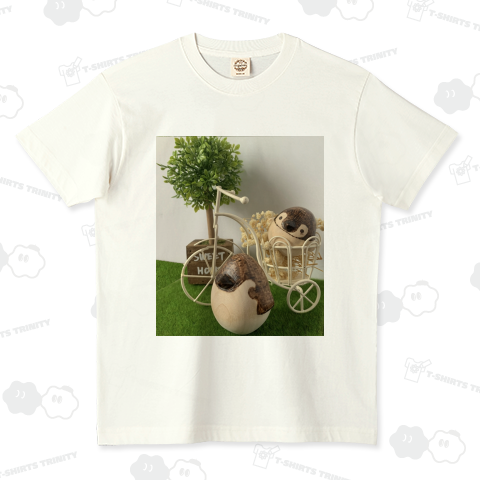 木彫りペンギンと自転車