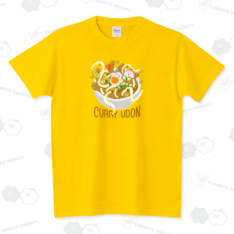 カレーうどんドボン (カスタマイズ可) スタンダードTシャツ(5.6オンス)