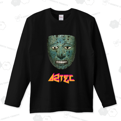 アステカ文明 火と炎の神 仮面 ファイア ゴッド シティフォント1 オレンジ×ピンク