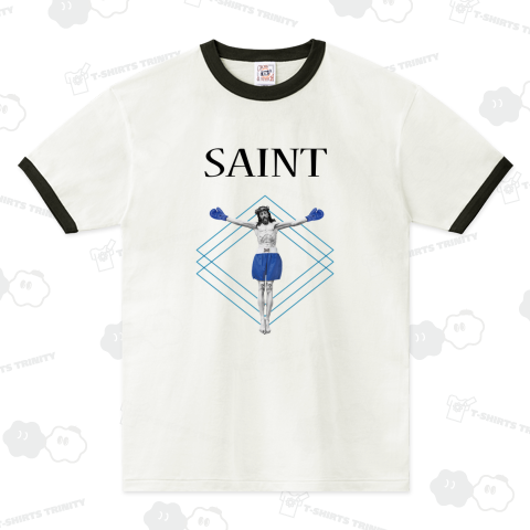 ボクシングの聖人 SAINT シティ フォント マリン ブルー