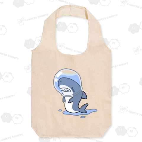 ガラスボウルをかぶったサメ