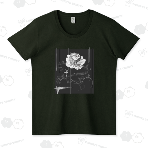 漆黒のバラ、棘が絡みつく雨の夜