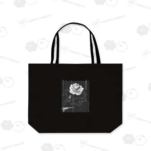 漆黒のバラ、棘が絡みつく雨の夜