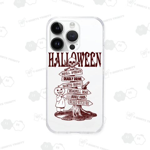 HALLOWEEN ROAD SIGN monochrome