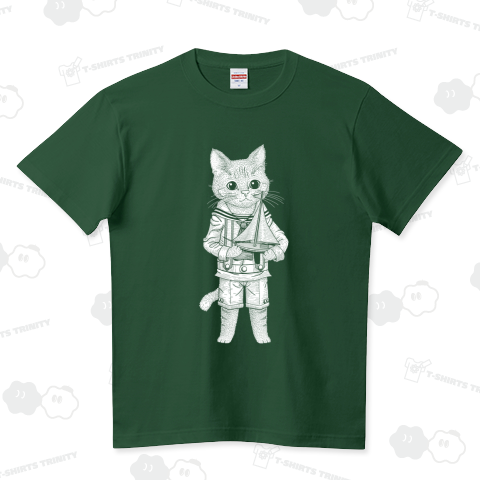 セーラー服を着た猫(白プリント)